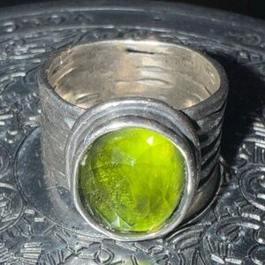 Quartz Green Stone Ring Size 6